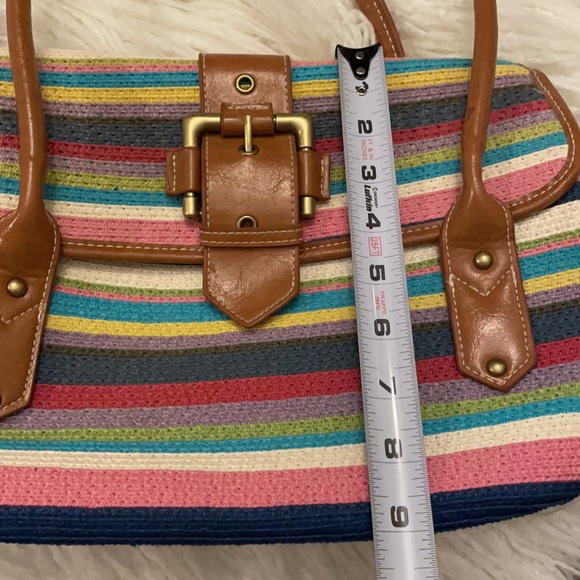 Rainbow 🌈 straw/wicker like unique custom colorful handbag purse shoulder bag - Picture 7 of 11